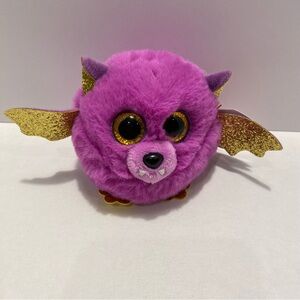 Plush Purple Bat with Gold Glitter Wings